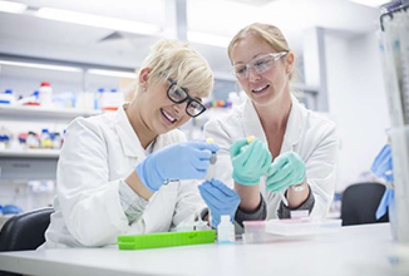 Two female scientists at work at the highly progressive Walter and Eliza Hall Institute of Medical Research 