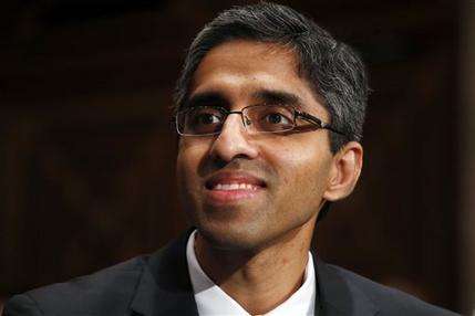 In this Feb. 4, 2014, photo, Dr. Vivek Hallegere Murthy, President Barack Obama's nominee to be the next U.S. Surgeon General, listens on Capitol Hill in Washington. The U.S. Senate on Monday, Dec. 15, 2014, approved President Obama's nomination of Dr. Murthy to serve as U.S. surgeon general, despite opposition from Republicans and some Democrats over his support for gun control and past statements that gun violence is a public health issue. The U.S. has been without a Senate-confirmed surgeon general since July 2013. The surgeon general does not set policy but is an advocate for the people's health. (AP Photo/Charles Dharapak)