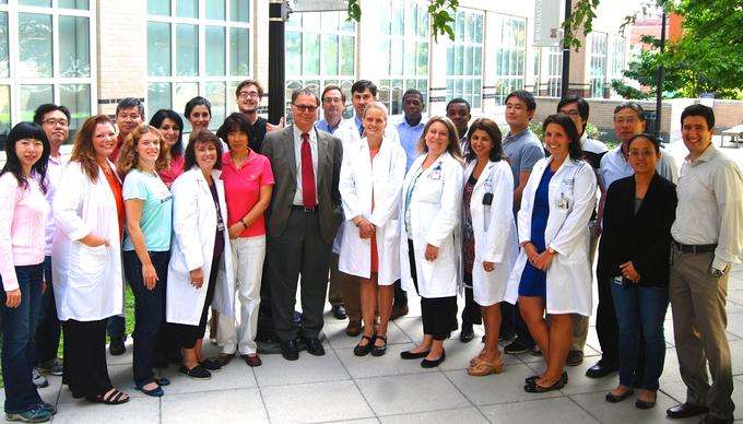 Staff outside the Yale ILD Center of Excellence, where many of the co-authors work, including Yale co-authors Naftali Kaminski and Yu Guoying. (Source: Naftali Kaminski)