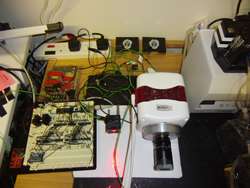 Demonstration of the system components used by the research team, which features the Evolve 128 EMCCD camera.