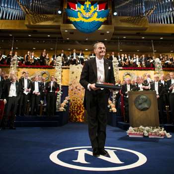 2012 Physics Laureate, Serge Haroche after receiving his Nobel Prize at the Stockholm Concert Hall, December 10, 2012. (© Nobel Media AB 2012 Photo: Alexander Mahmoud)